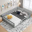 Lit plateforme tapissier moderne avec garde-corps et coussin-2138963728