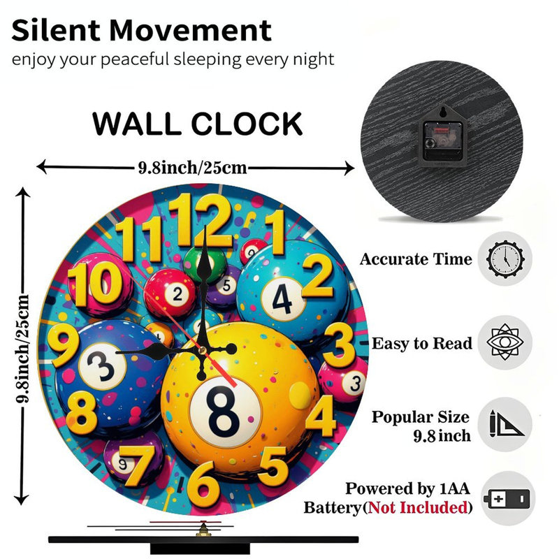 Motif de boules de l'horloge colorées