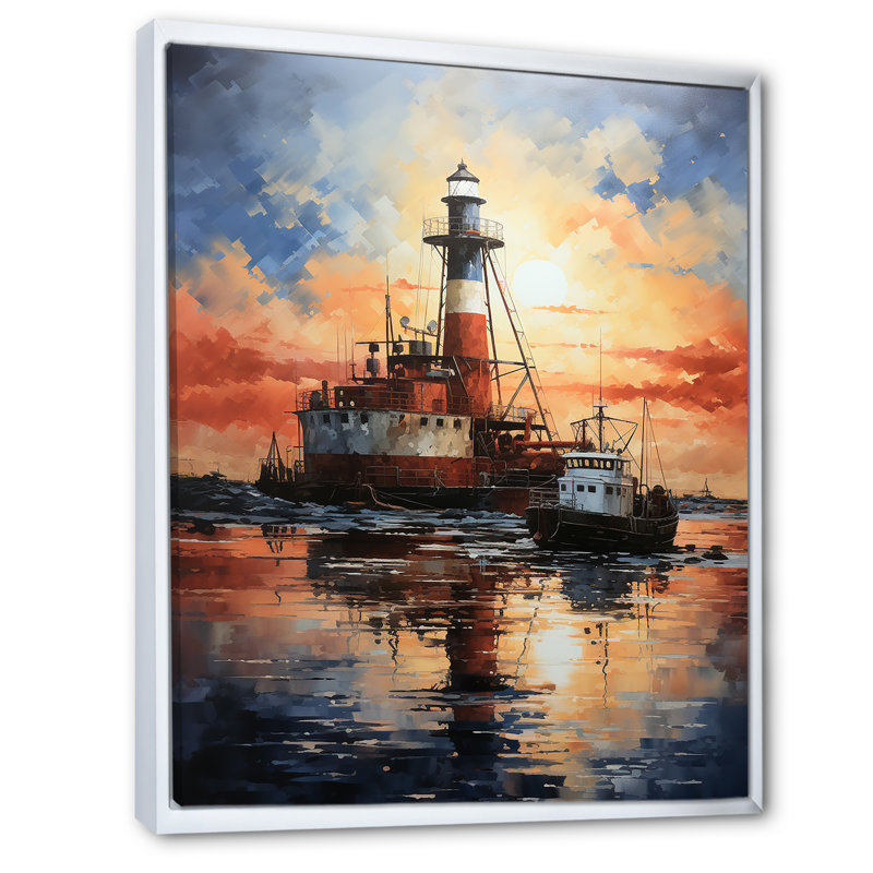 «Ishanvi Orange Oil Rigs Fields In Texas», reproduction d'art sur toile, H 32 po x l 24 po x P 1 po, Cadre flottant blanc