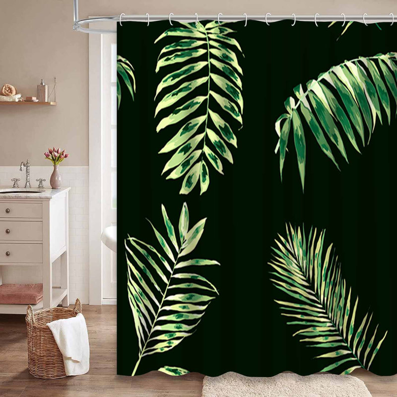 Rideau de douche imperméable avec 12 crochets TropicanaHue, L 72 po x l 72 po