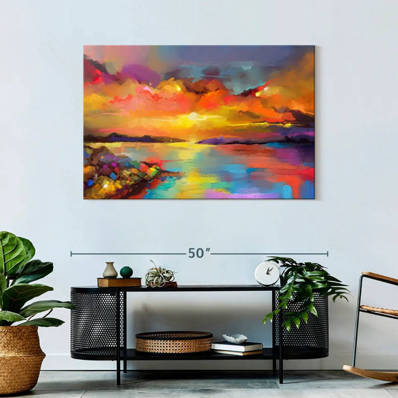 Paysage marin abstrait Avery, H 30 po x l 45 po