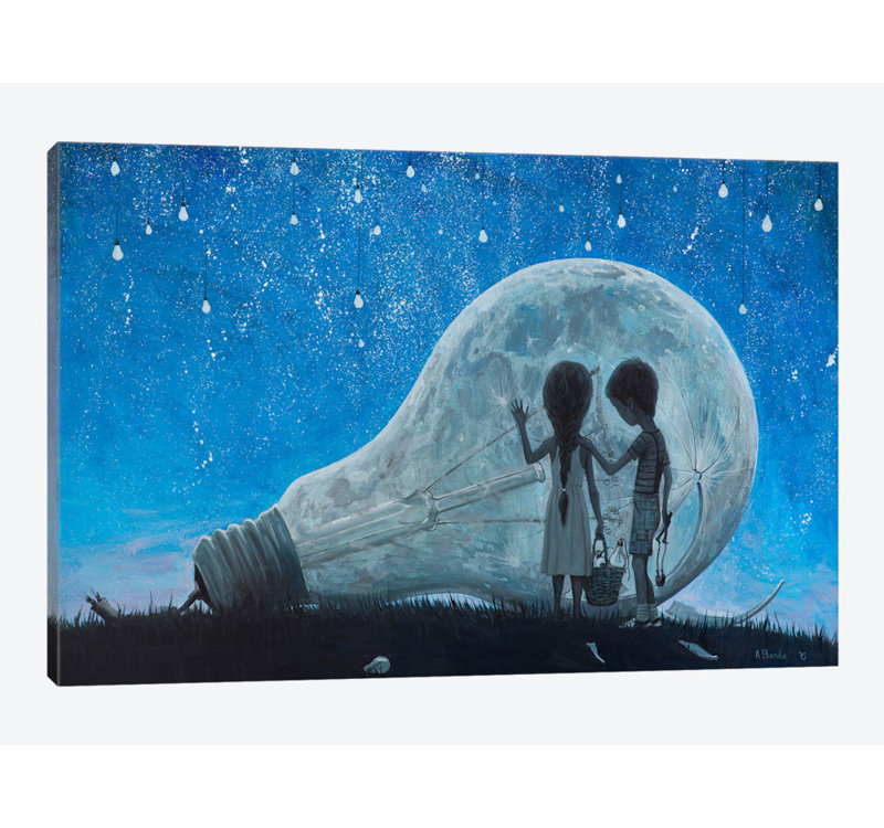 « the night we dibrise the moon », impression sur toile, H 12 po x l 18 po x P 1,5 po, Toile tendue