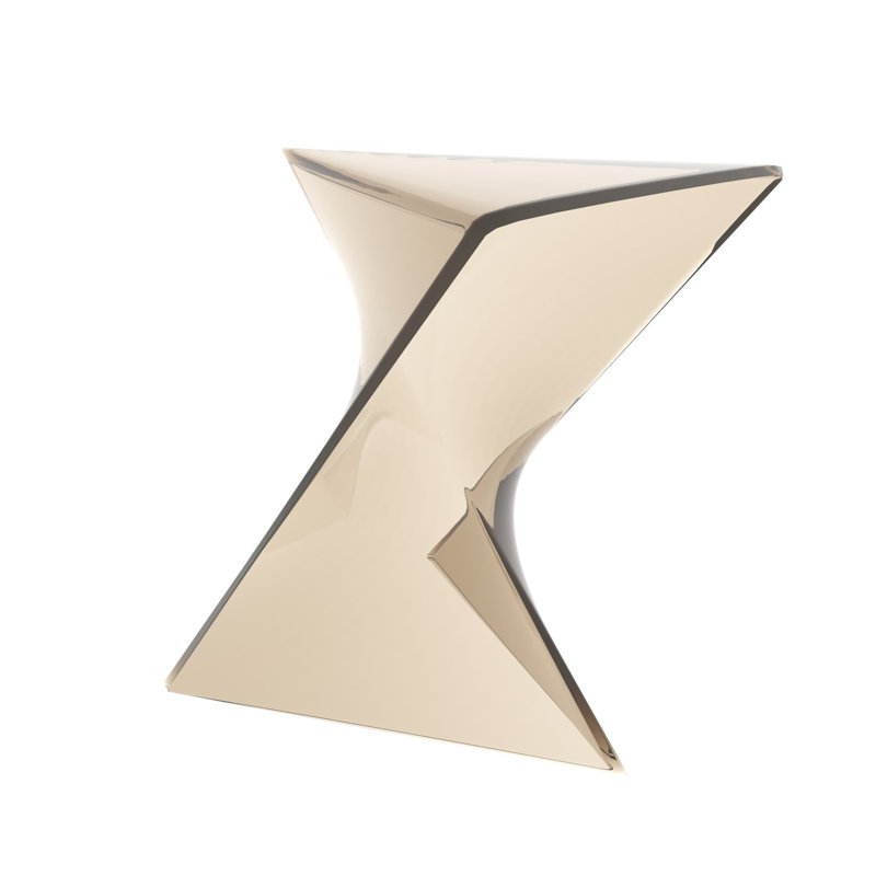Table d'appoint sculpturale 17 po Leisuremod, Transparent Amber, Simple