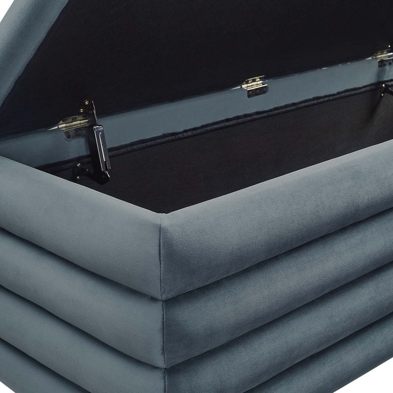 Modway Mezzo Storage Bench, Cadet Blue Performance Velvet