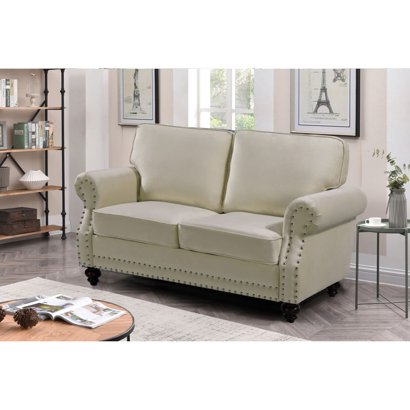 Canapé Hananiah, Beige, H 37,4 po x l 61,42 po x P 33,9 po
