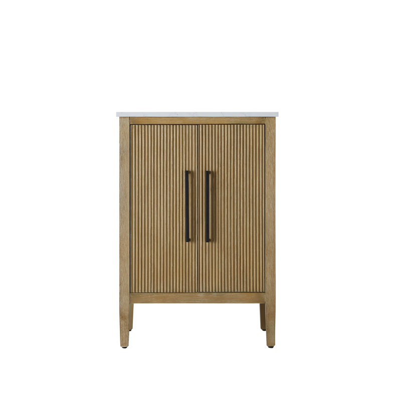24 inch Single Bathroom Vanity, Linen Oak