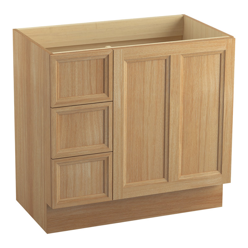Base de meuble-lavabo 36 po Damask, Only doors, Chêne blanc kaki