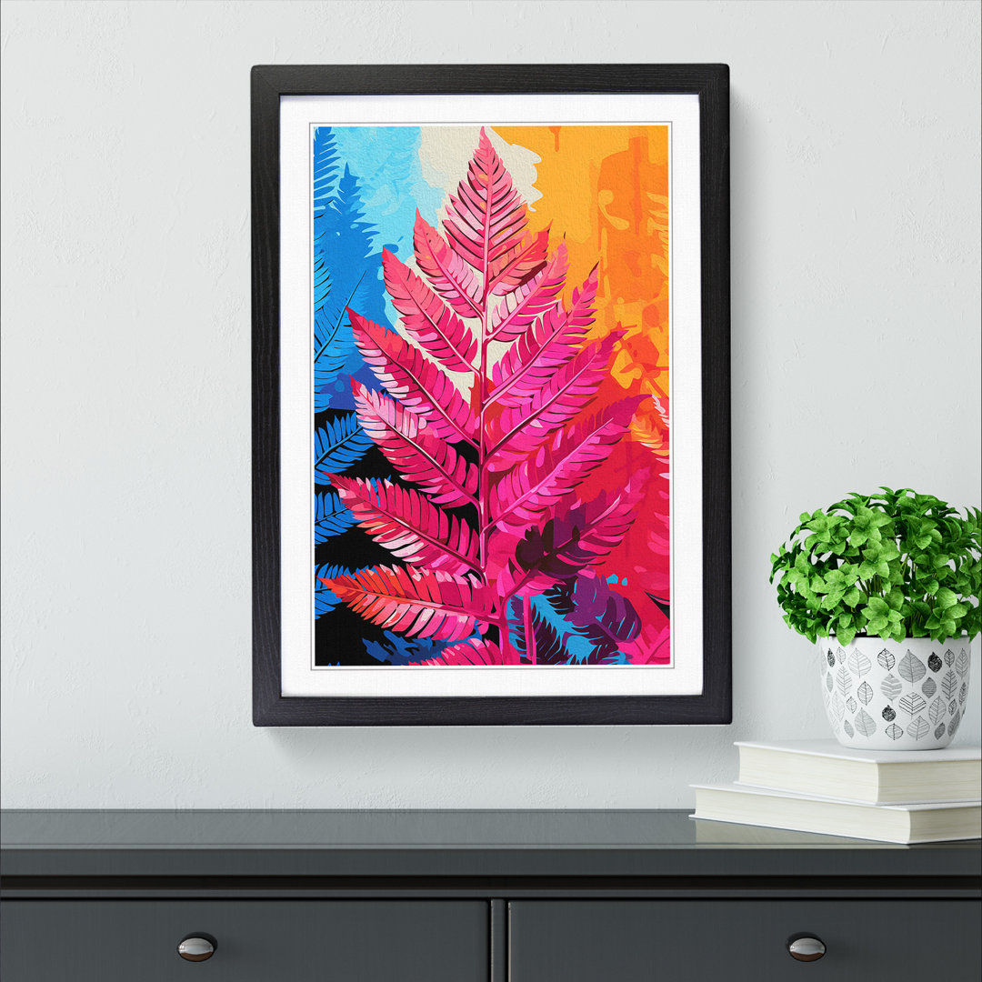 Fern Leaf Pop - Single Picture Frame Print on Wood