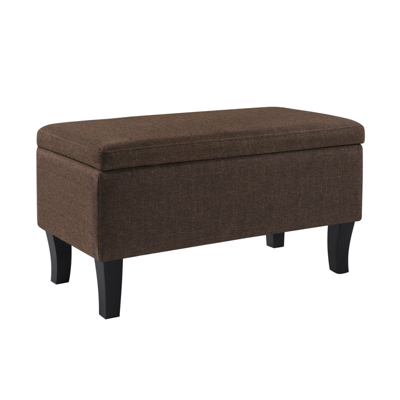 Lingel Round Accent Storage Ottoman, Medium Brown Fabric