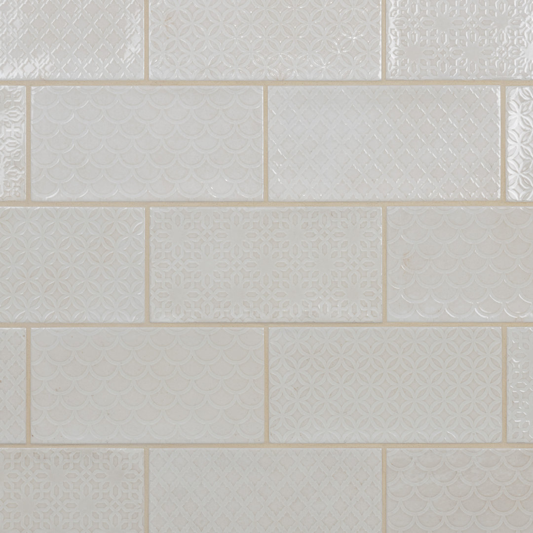 Camden 4" x 8" Ceramic Patterned Subway Wall Tile Merola Tile 