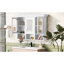 Armoire de salle de bain murale 47 "avec miroir, armoire avec 3 tablettes réglables et 3 compartiments ouverts pour la salle de bain, armoire de rangement au-dessus de la toilette avec portes en verre