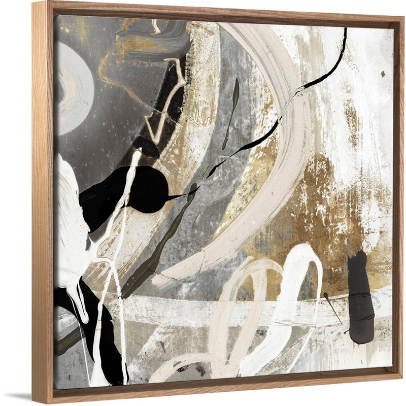 Tangled III - peinture sur toile, Toile avec cadre flottant, H 37,25 po x l 37,25 po, Naturel