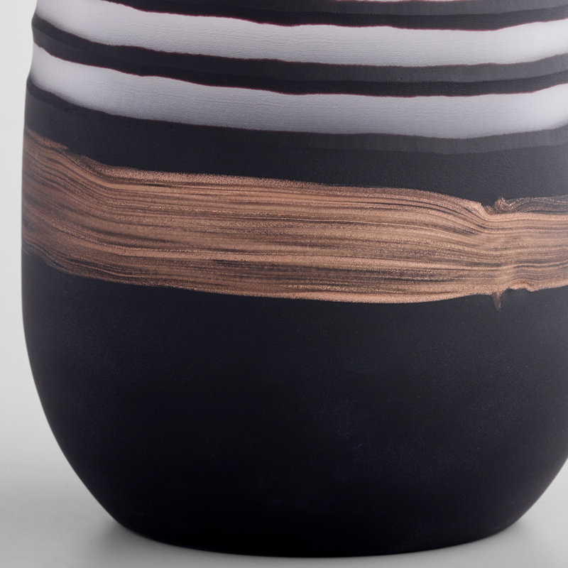 Midnight Road Handmade Glass Table Vase, 11.75" H x 8.5" W x 8.5" D