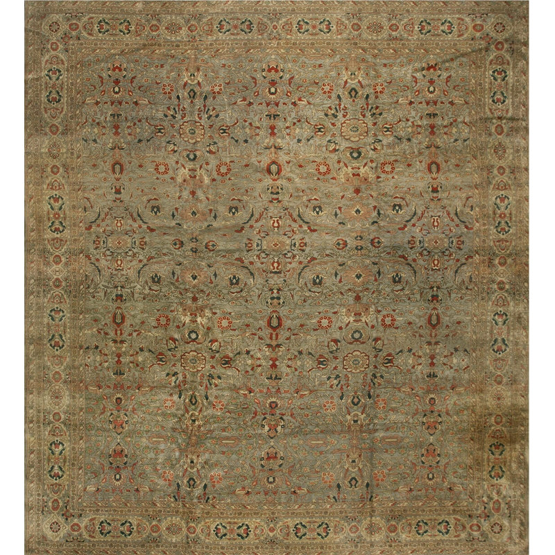 Tapis antique à large motif géométrique noué à motif turc Sivas