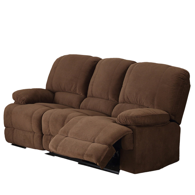 Lerch 81'' Upholstered Reclining Sofa, Brown