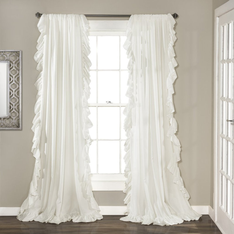 Reyna Semi Sheer Curtain Single Panel, 54" W x 84" L, Pink