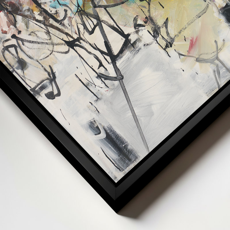 «Abstract IX» par Salvatore Principe, reproduction sur toile, H 10 po x l 14 po, Toile avec cadre flottant, Noir
