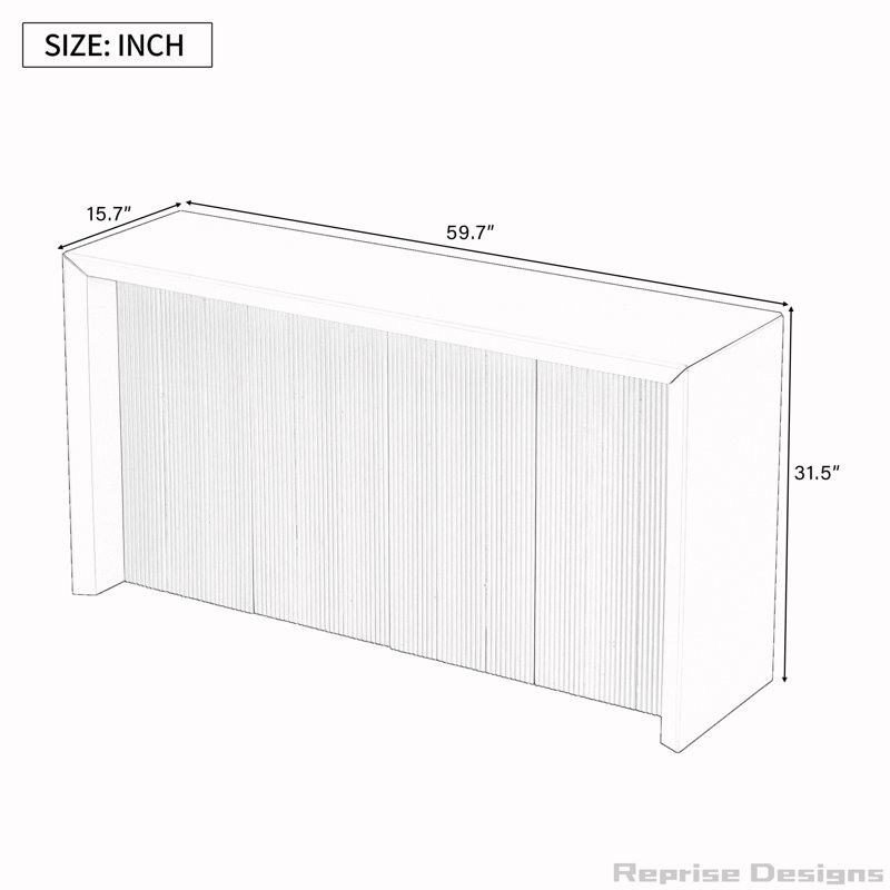 Buffet de rangement 59,7 po, Beige