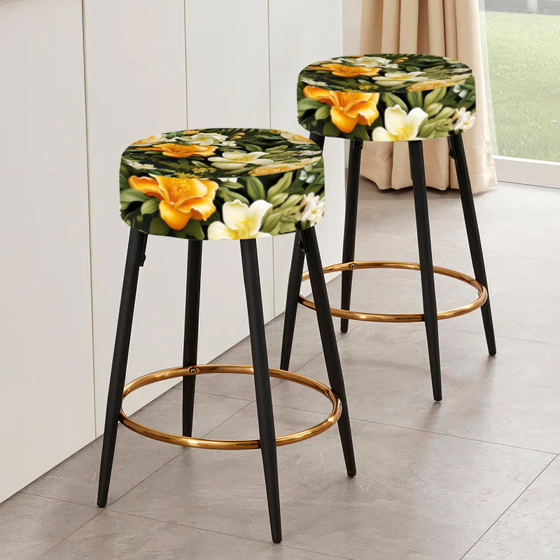 Mango Bloom - motif tropical - ensemble de 2 tabourets de bar tropicaux