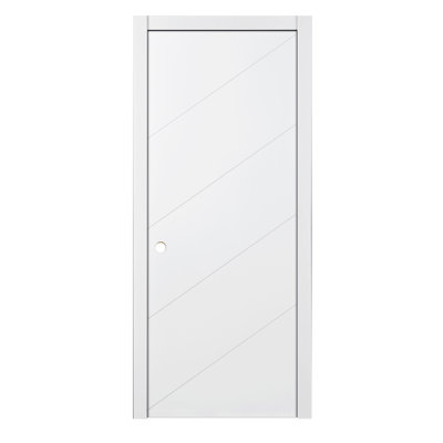 Porte intérieure stratifiée blanche Slant Knocked Down