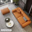 Canapé modulaire orange en cuir véritable-710573050-710573063