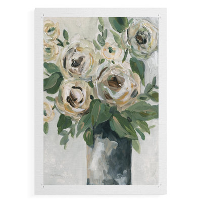 Profondeur florale - impression sur toile seulement - non encadrée