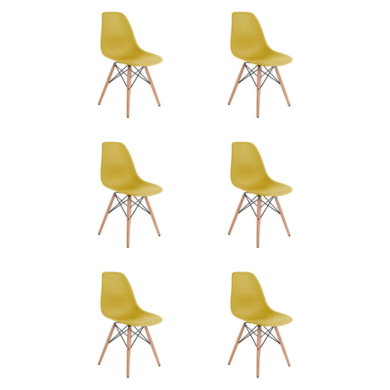 Chaise d'appoint Custer, Moutarde, 6