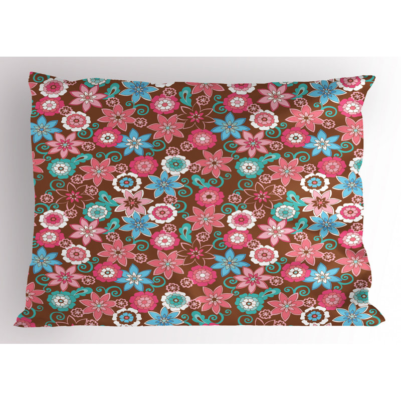 Tea Polyester Floral Sham Set, Twin