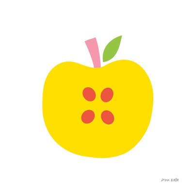 Yellow Apple by Ann Kelle - Wrapped Canvas Print