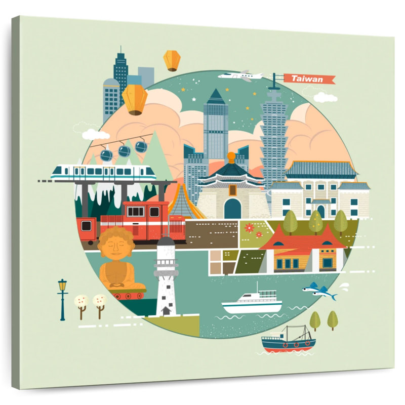 Sireci Taiwan Travel, 36" H x 36" W