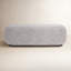 Tissu gris Philbrick avec banc oblong en bois brun foncé