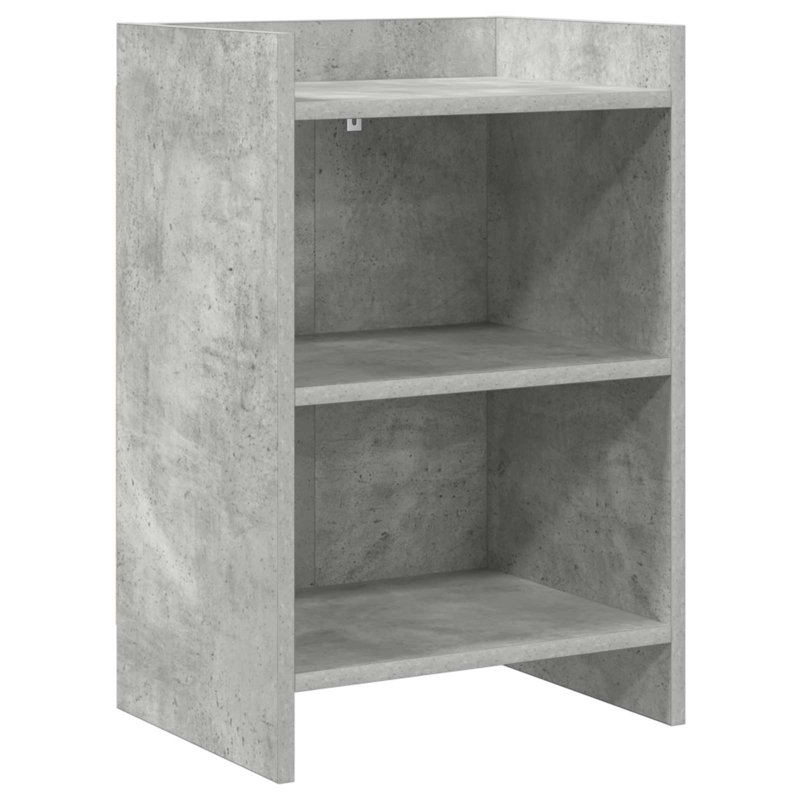40cm W Composite Bedside Table, Concrete Grey