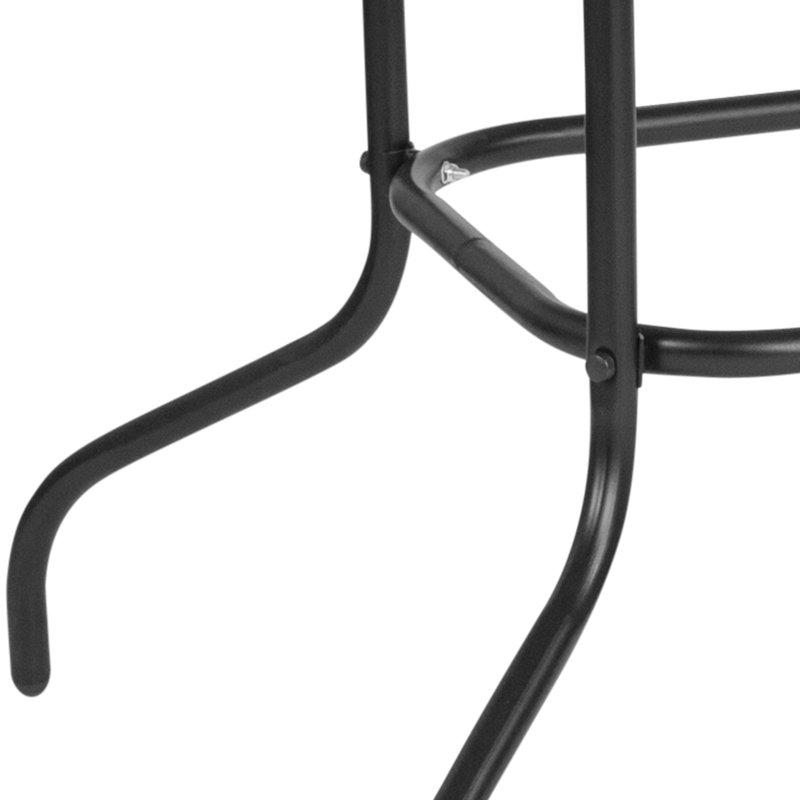 Amlie 31.5" x 55" Rectangular Tempered Glass Metal Patio Table with Umbrella Hole by Flash Furniture, Black