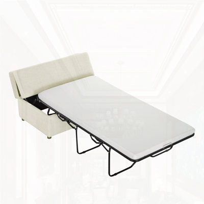 Lit simple avec repose-pieds pliant