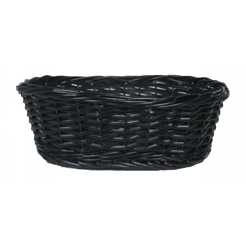 Panier ovale foncé en saule foncé, Brun, H 15 po x l 15 po x P 4,75 po