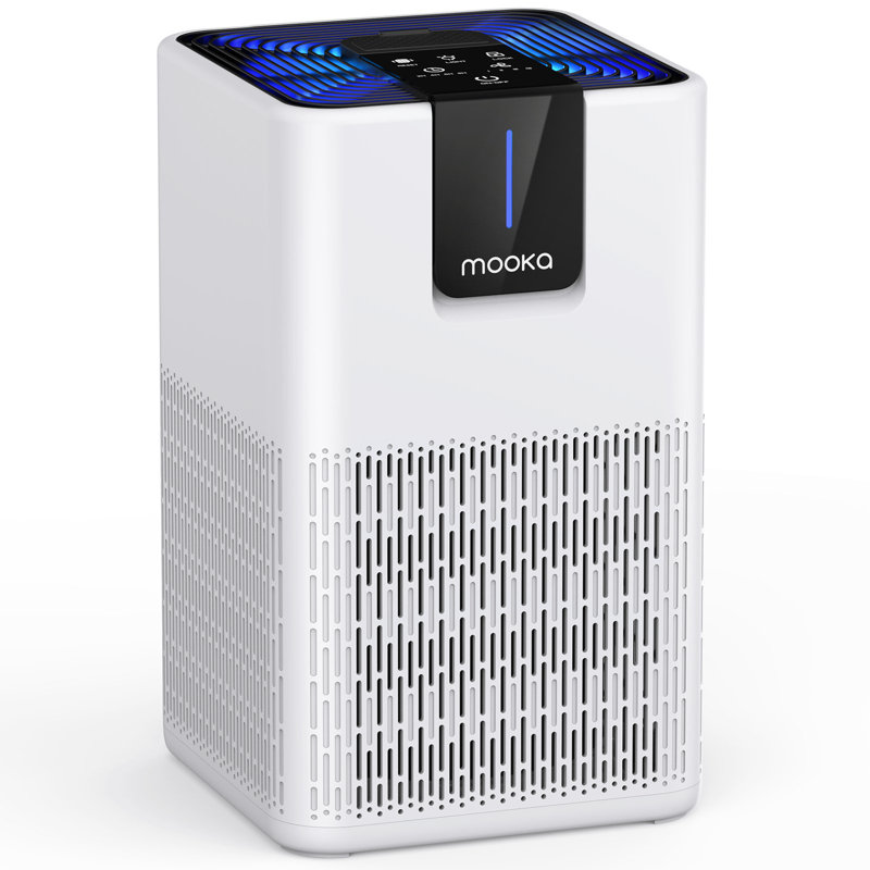 Purificateurs d'air pour grande maison MOOKA 1095 pieds carrés avec filtre HEPA H13, blanc