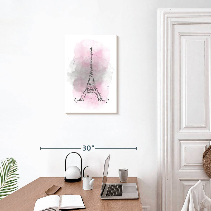 Lilie Tour Eiffel en rose, H 24 po x l 16 po