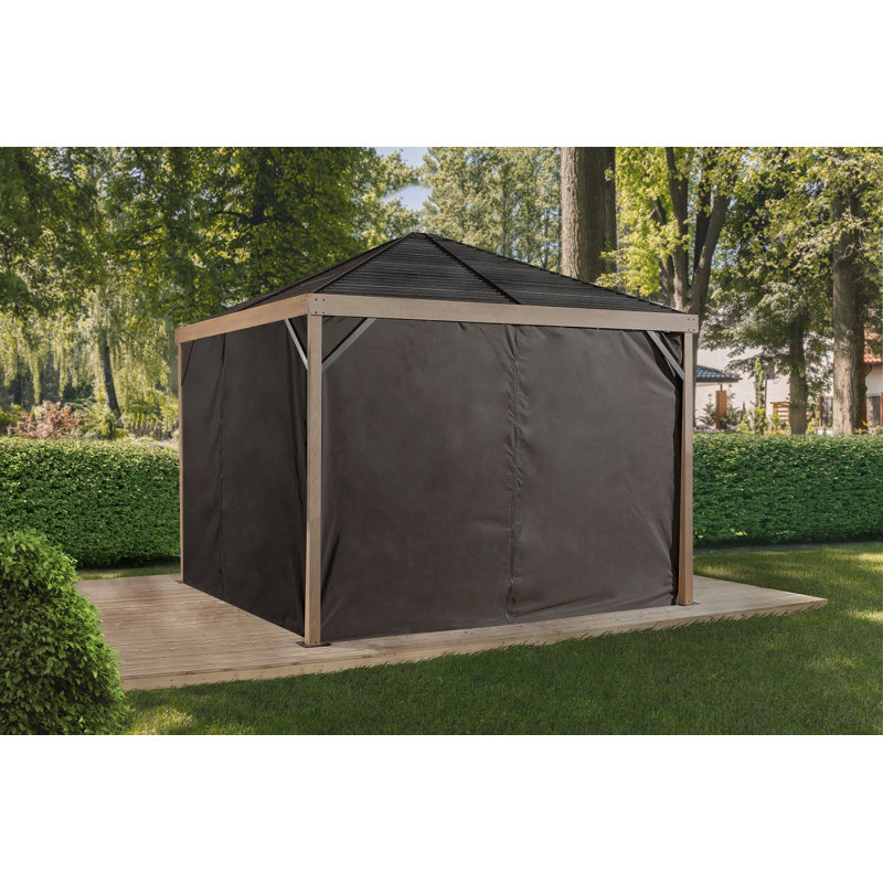 Brown Polyester Outdoor Gazebo Curtains Set