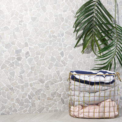 Picturesque Tumbled 11.81 in. x 11.81 in. Grey Floor and Wall Mosaic (0.97 sq. ft. / Sheet)