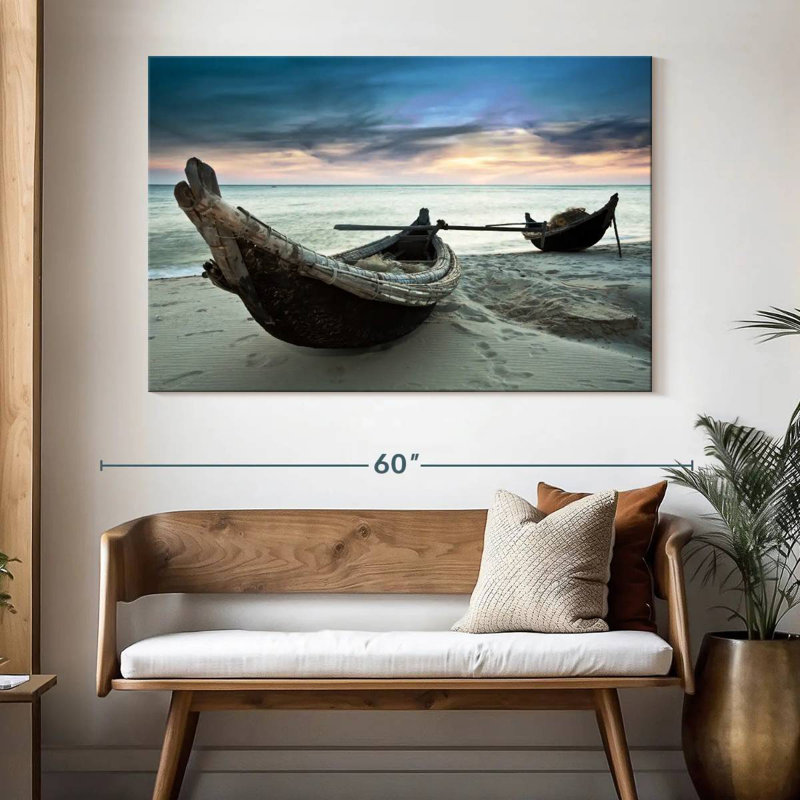 Vieux bateaux de pêche Mehar, H 34 po x l 51 po