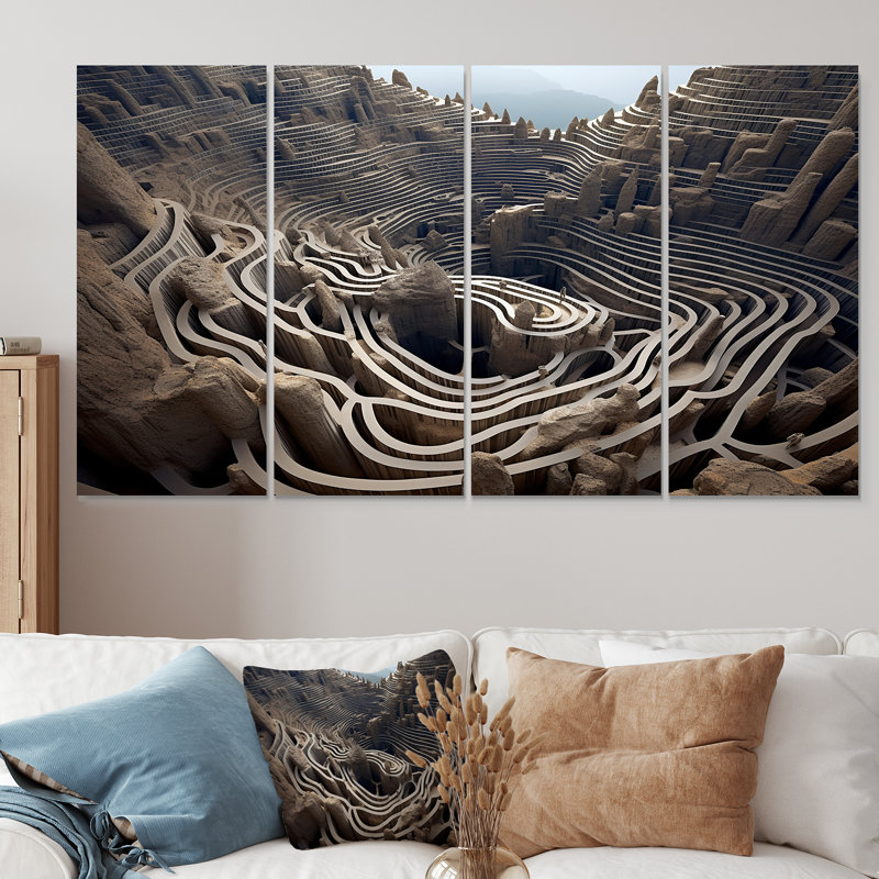 Reproduction d'art mural 4 pièces, H 28 po x l 48 po