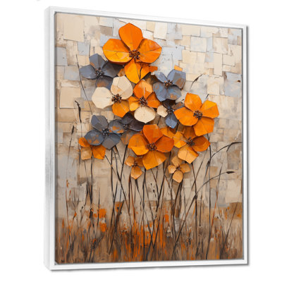 «Blooming Autumn Rhododendron Geometric Horizon III», art mural encadré rhododendron