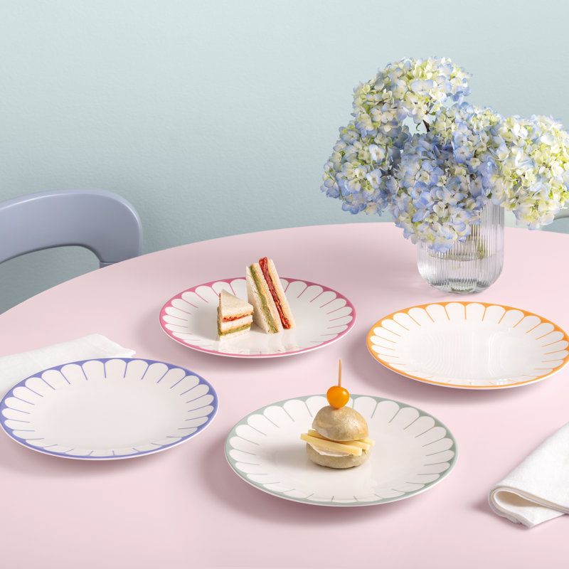 Villeroy & Boch Fleur Soleil Collection Dinner Plate, Premium Porcelain, Made in Germany, Dishwasher and Microwave Safe, 10.5 in Diameter, Large Plate Perfect for Main Courses, Yellow/Orange