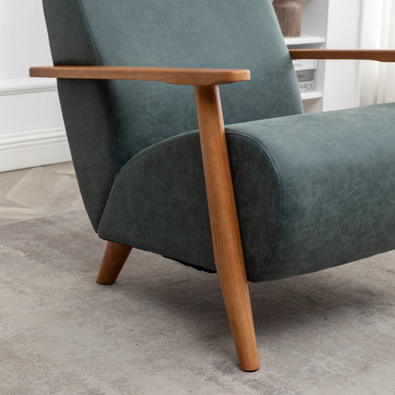 Andablo Upholstered Armchair, Blue Performance Faux Leather
