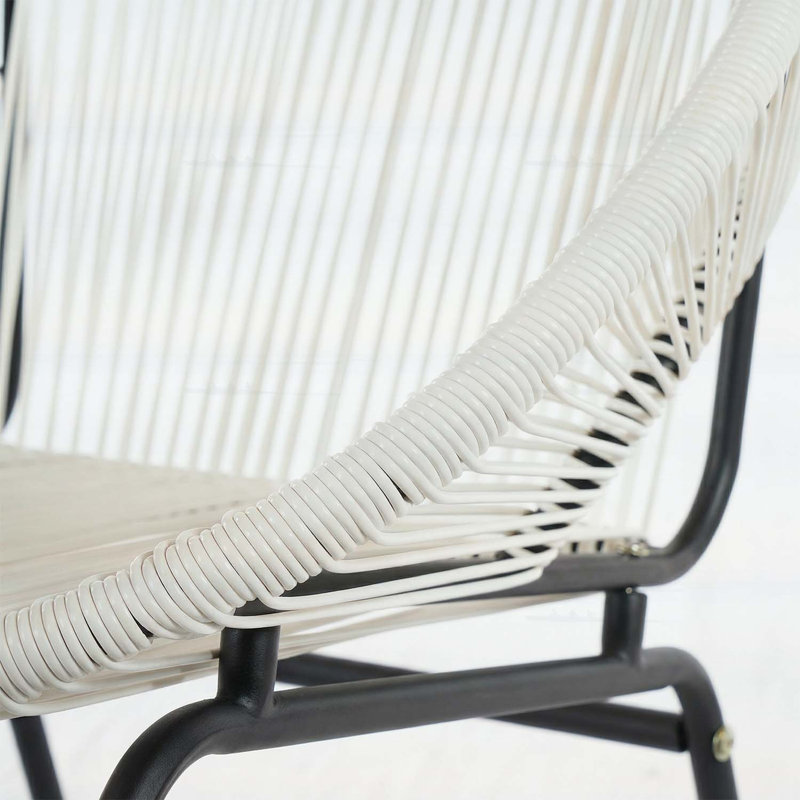 Ensemble de 2 chaises d'extérieur en osier de patio, Blanc