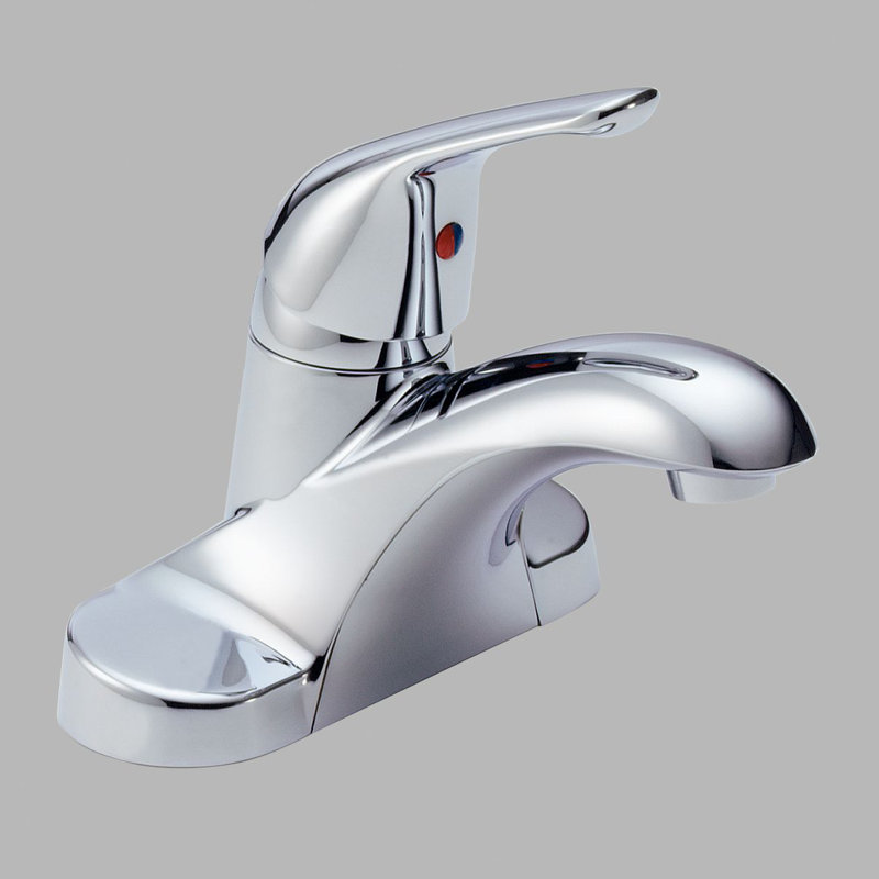 Foundations Centerset Bathroom Faucet with Drain Assembly, Single handle Bathroom Sink Faucet, Chrome
