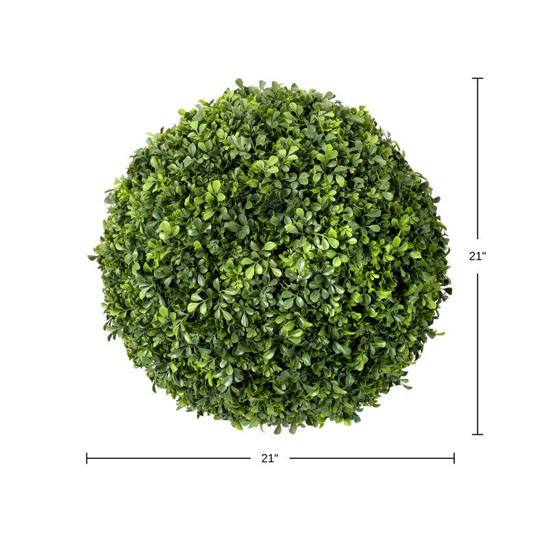 Artificial Boxwood Topiary, 21" H × 21" W × 21" D