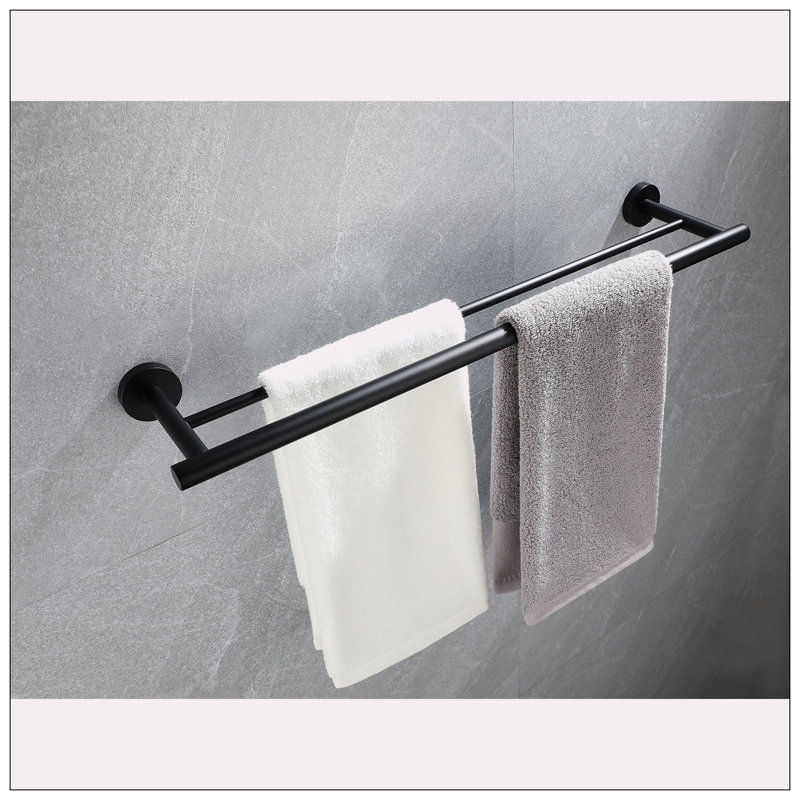 Barre à serviettes 23,6 po, Noir mat
