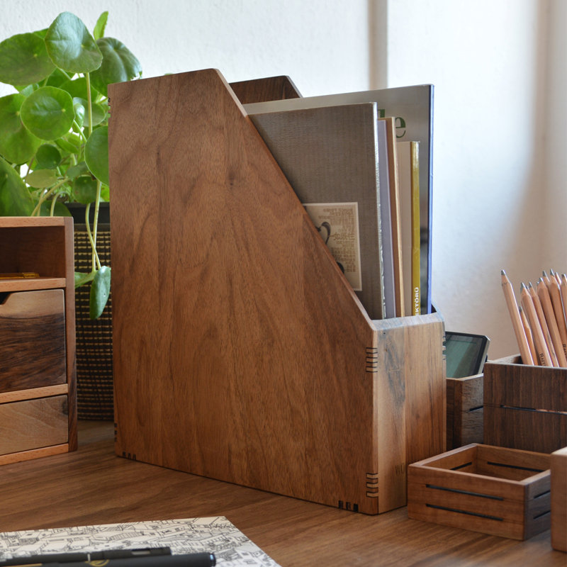 Wood Magazine Holder