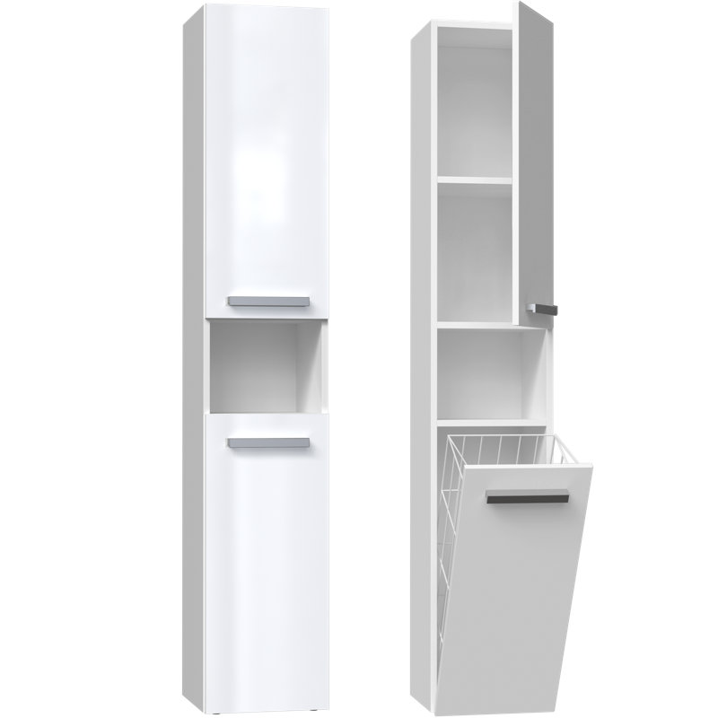 Jagbir Linen Cabinet, High-gloss White